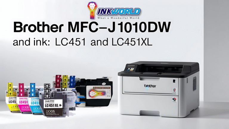 Brother MFC-J1010DW and Ink: LC451 and LC451XL.
